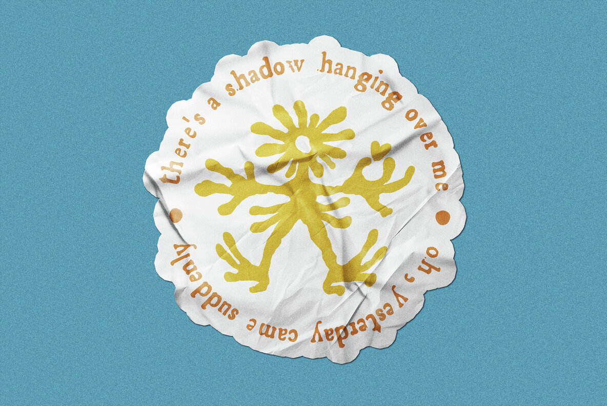 Wrinkled Sticker Mockup 2