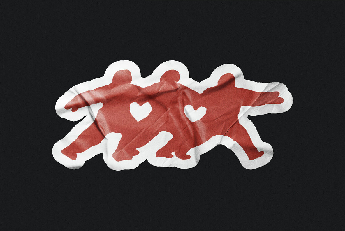 Wrinkled Sticker Mockup 3