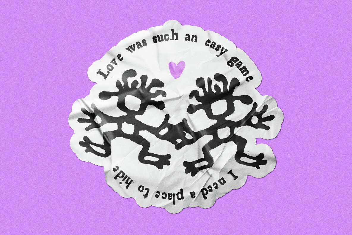 Wrinkled Sticker Mockup 5