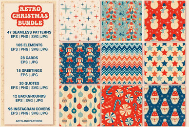 Retro Christmas Graphics Bundle