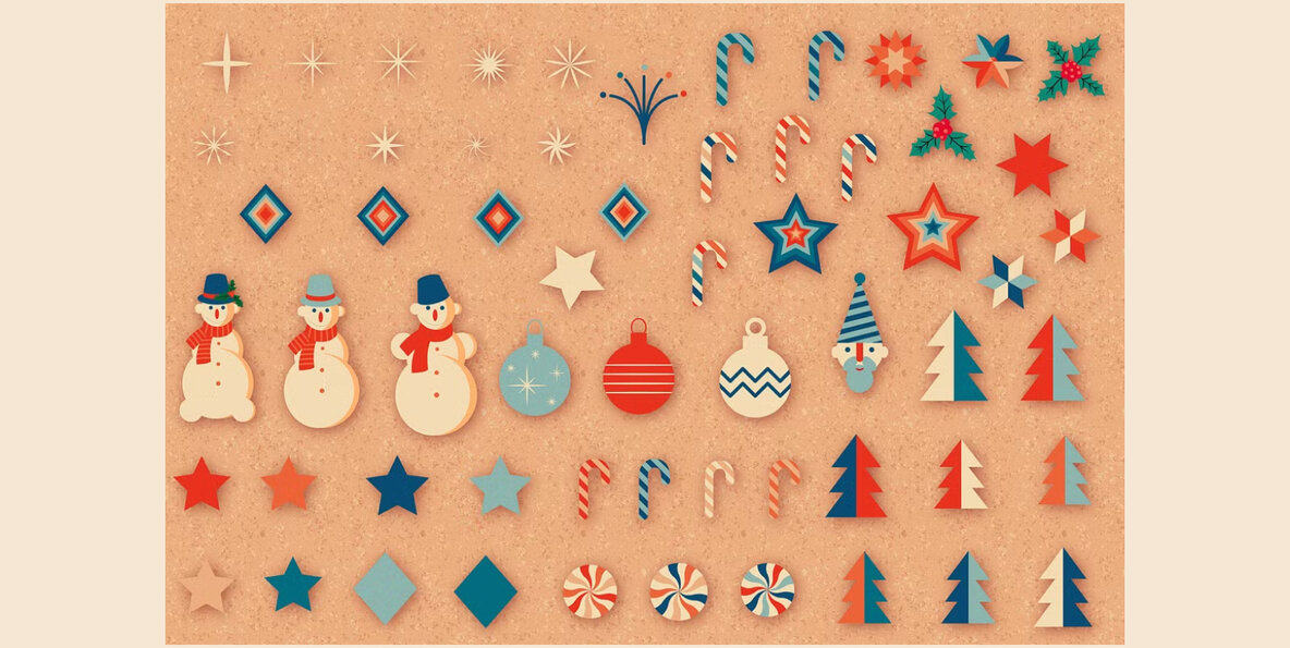 Retro Christmas Graphics Bundle 13