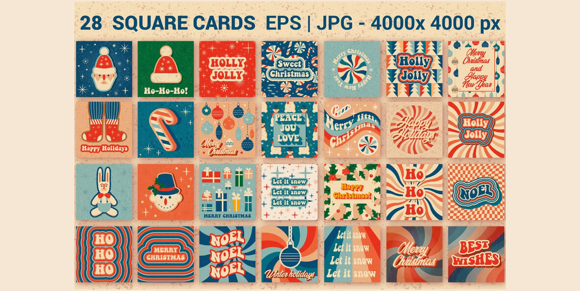 Retro Christmas Graphics Bundle 27