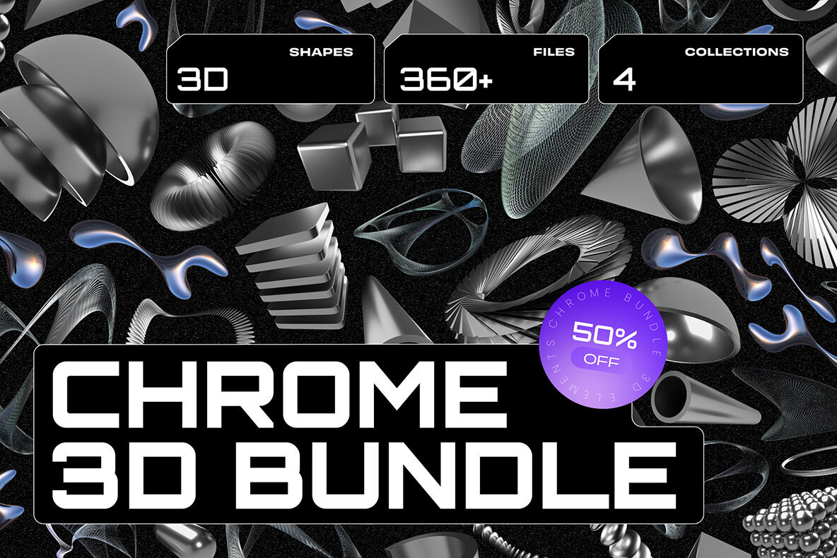Chrome 3D Bundle 362 elements 1