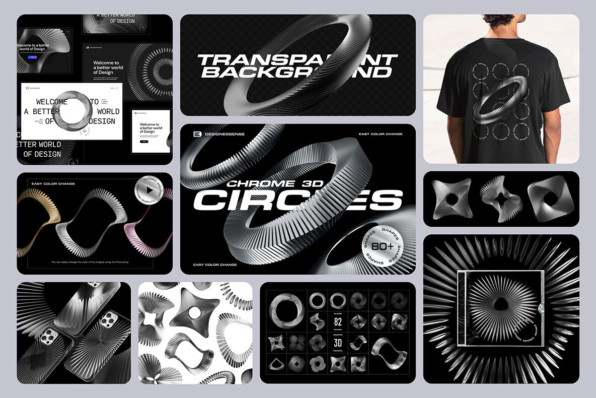 Chrome 3D Bundle 362 elements 2