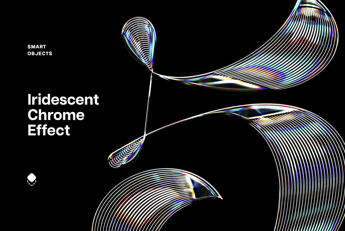 Iridescent Chrome Logo Mockup 1