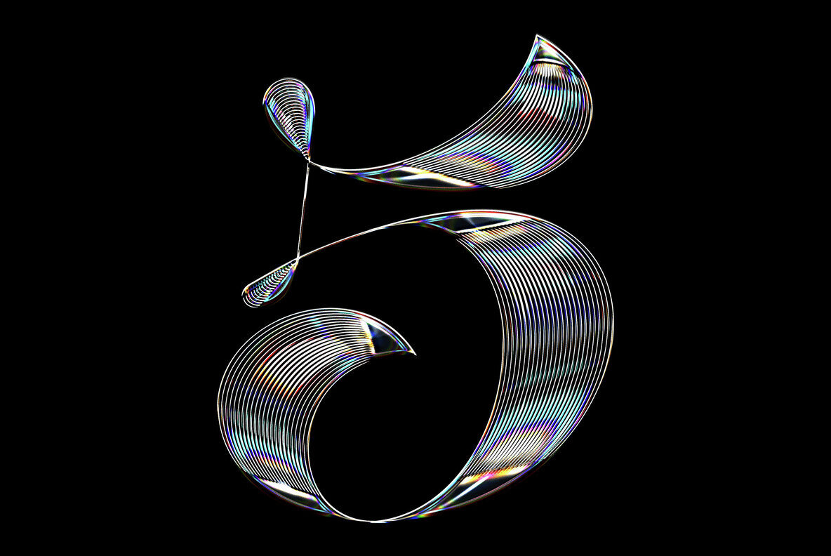 Iridescent Chrome Logo Mockup 3