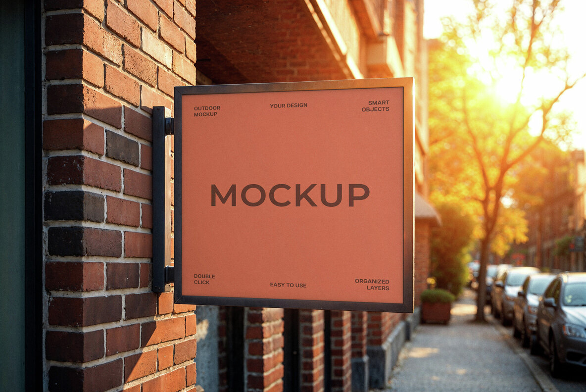 Square Street Sign Mockup 1