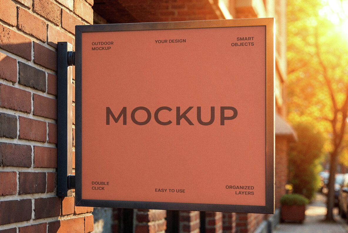 Square Street Sign Mockup 3