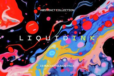 Abstract Liquid Ink Backgrounds Collection