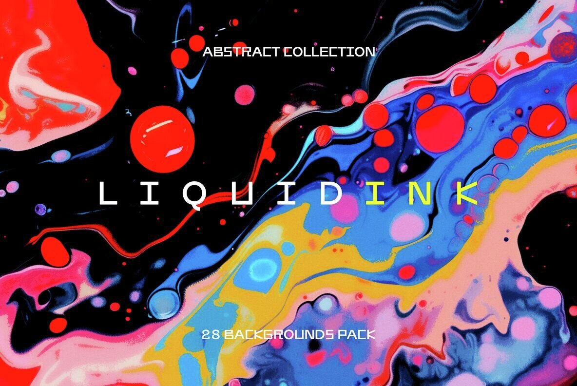 Abstract Liquid Ink Backgrounds Collection 1