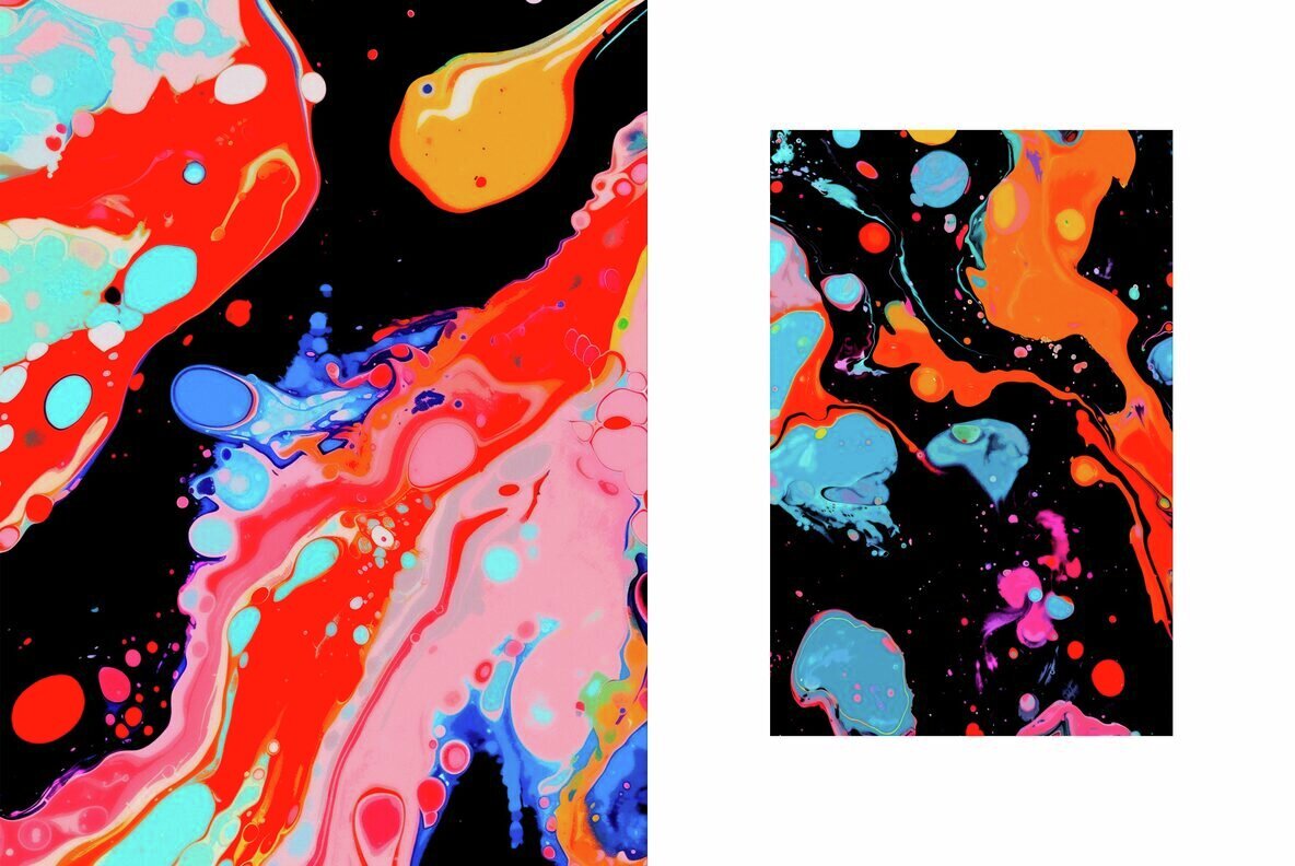 Abstract Liquid Ink Backgrounds Collection 3