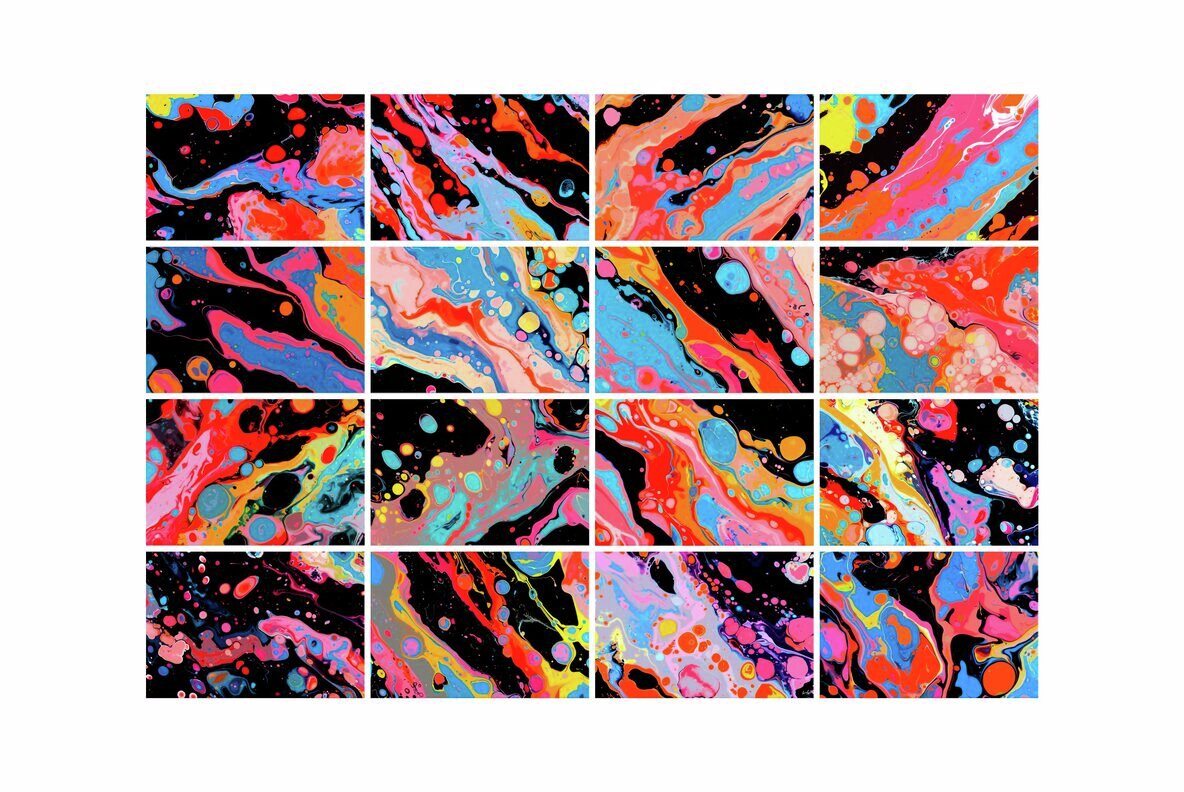 Abstract Liquid Ink Backgrounds Collection 4