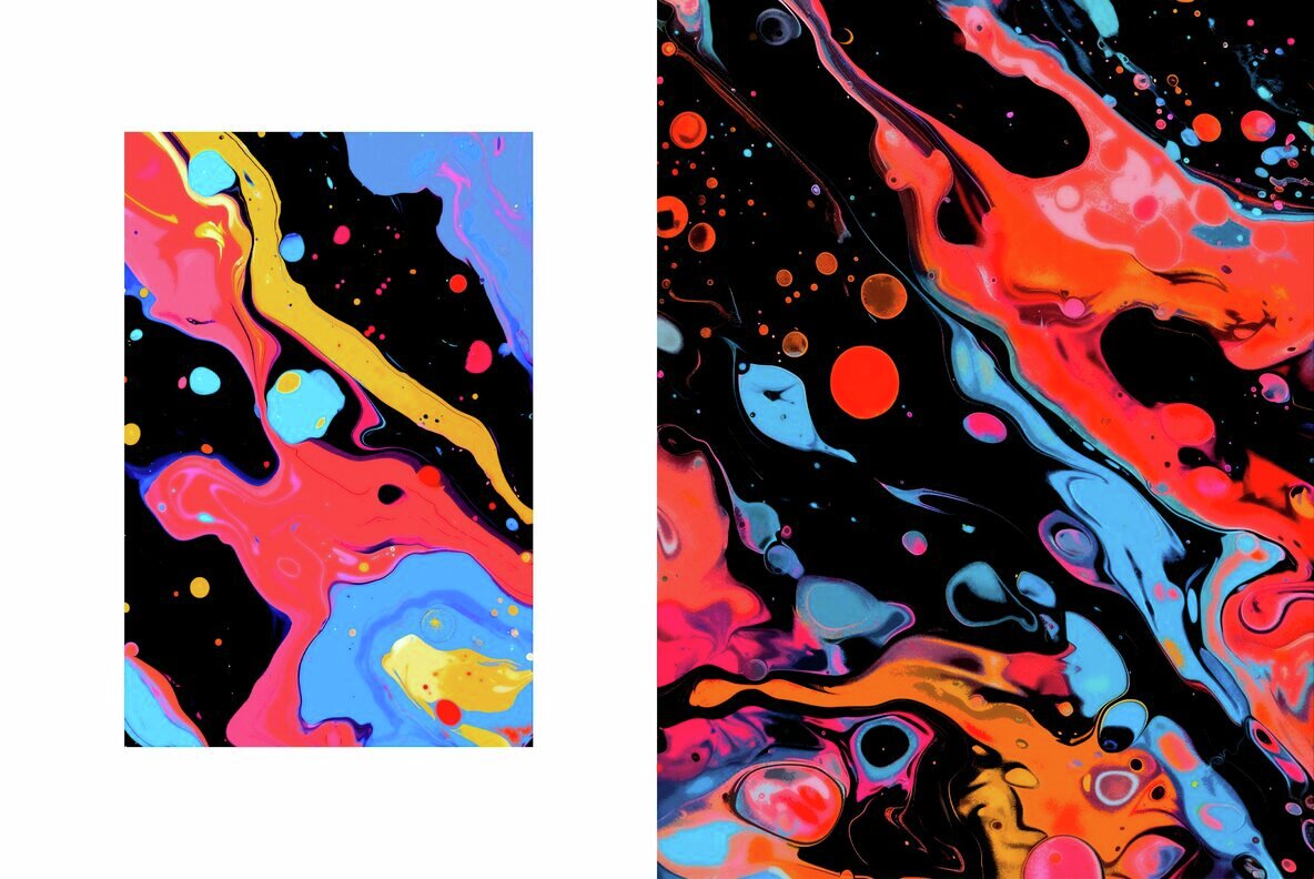 Abstract Liquid Ink Backgrounds Collection 5