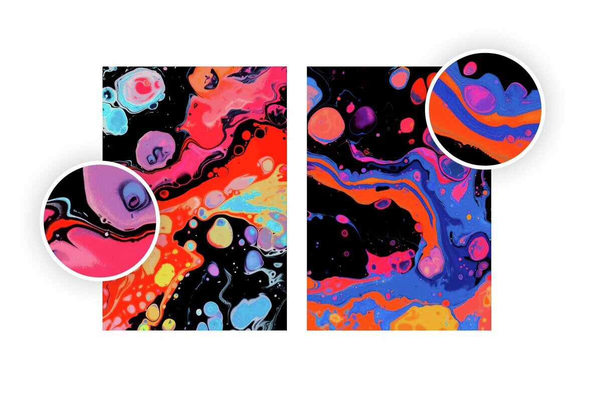 Abstract Liquid Ink Backgrounds Collection 7