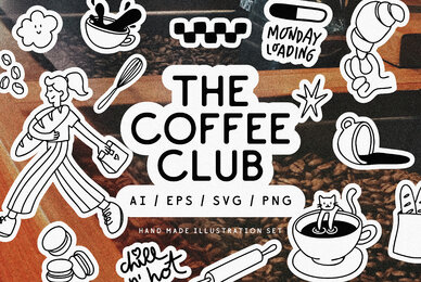 The Coffee Club Illustration Pack