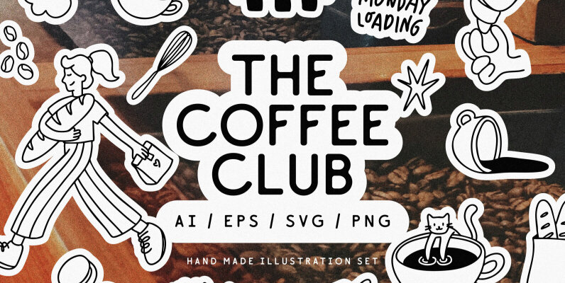 The Coffee Club Illustration Pack