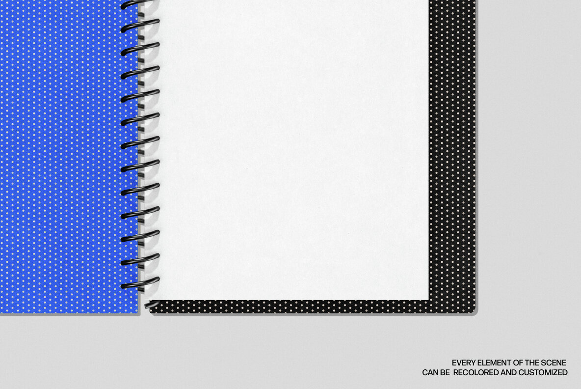 Open Notebook and 90x50 Business Card Mockup 2