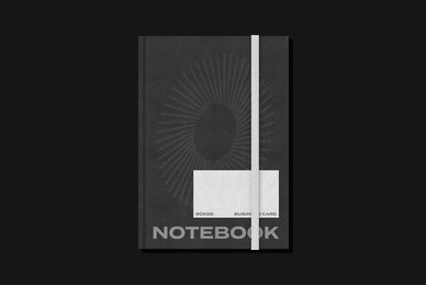 Notebook and 90x50 Business Card Mockup