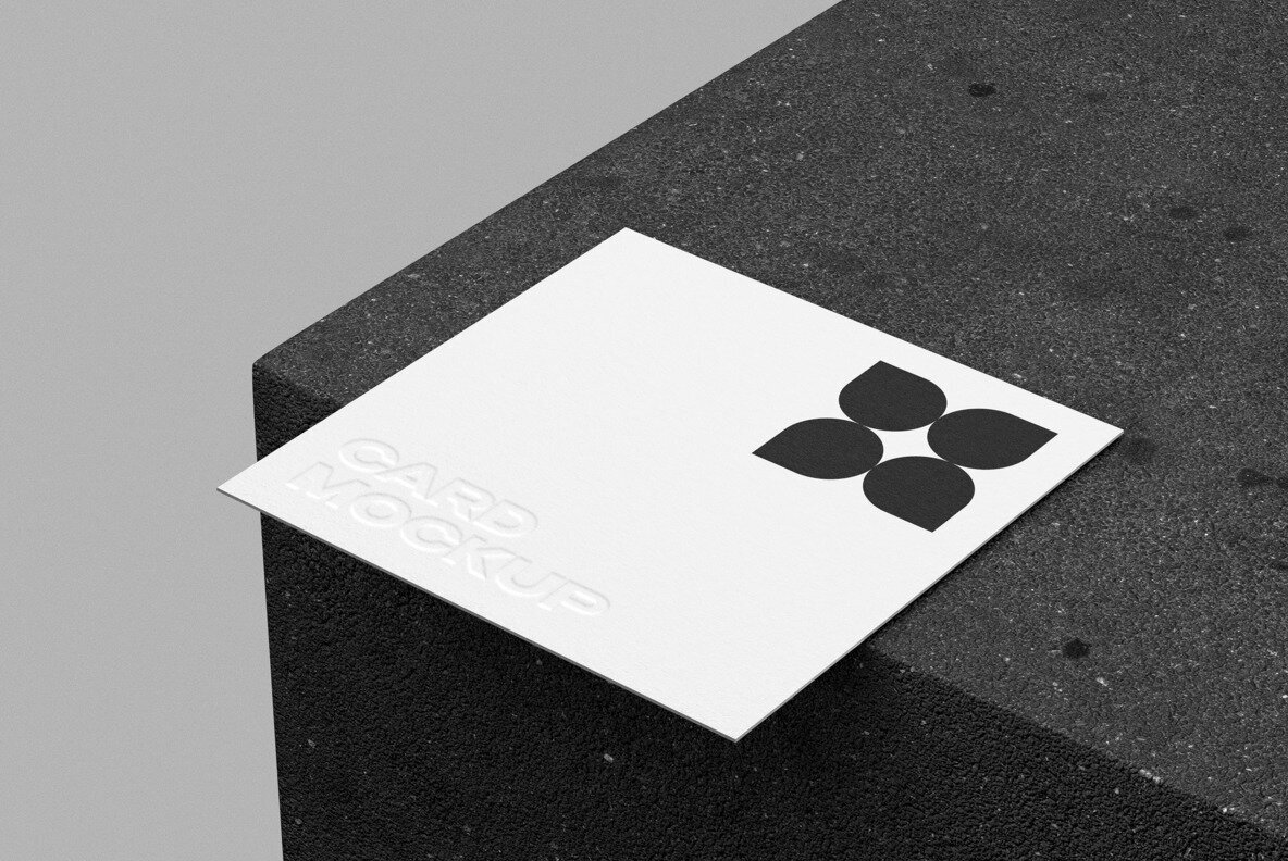 Minimalist Square Card Mockup 3