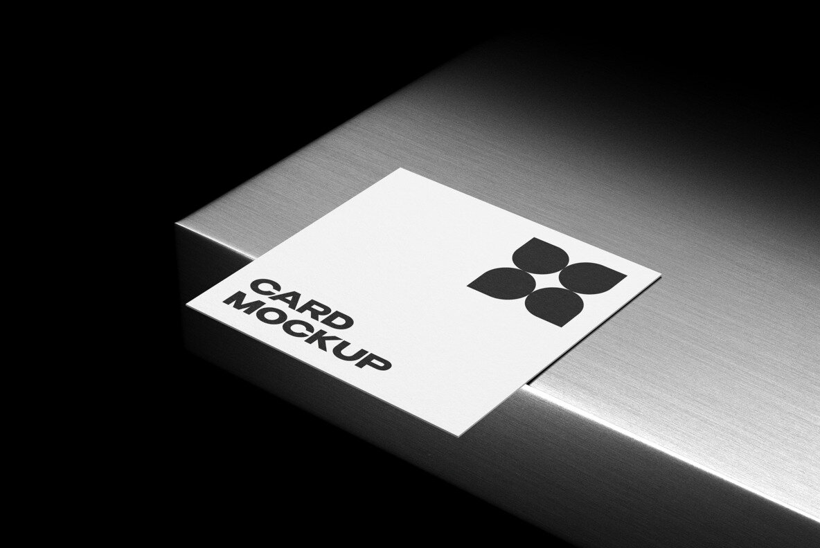 Minimalist Square Card Mockup 4