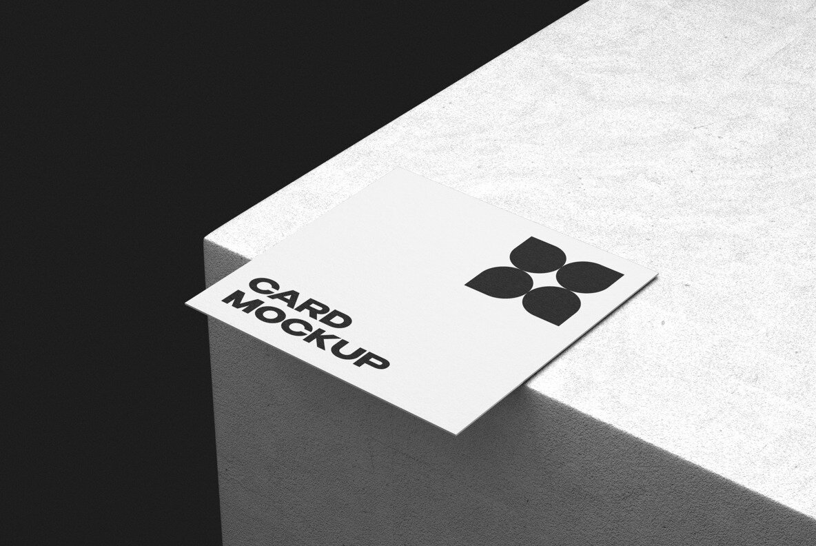 Minimalist Square Card Mockup 6