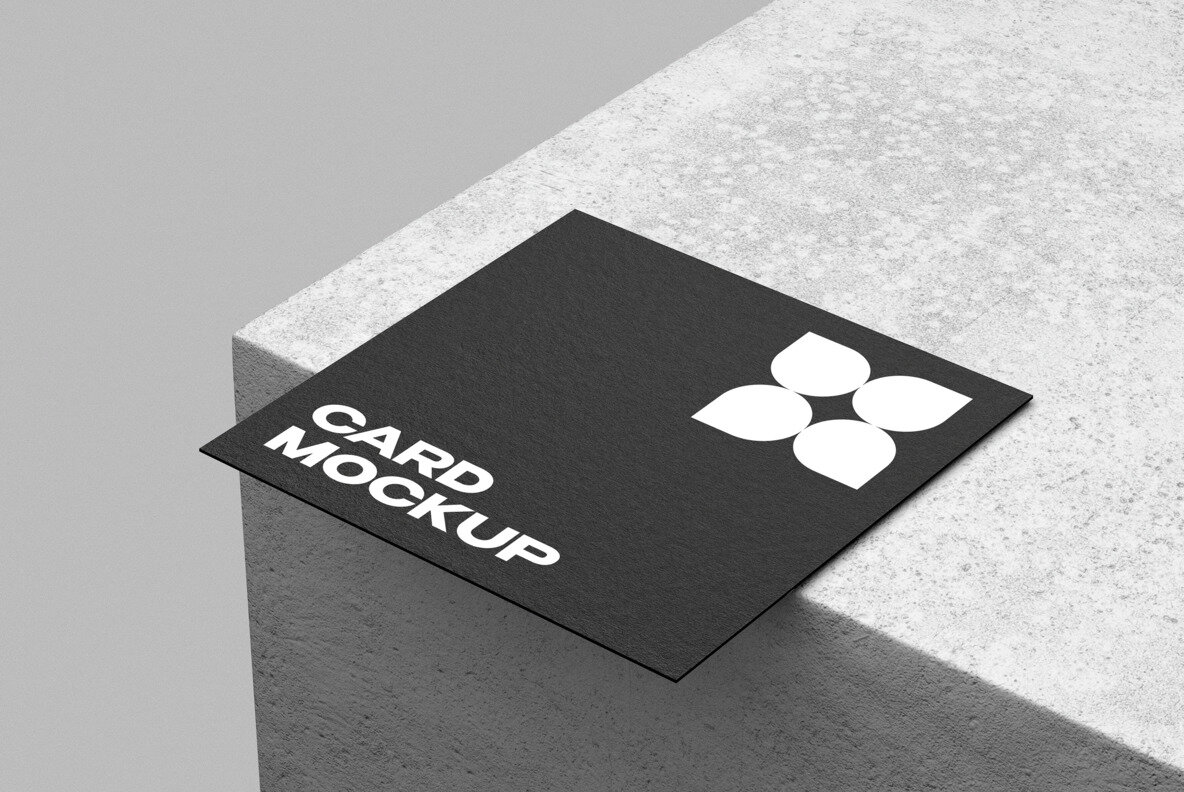 Minimalist Square Card Mockup 7