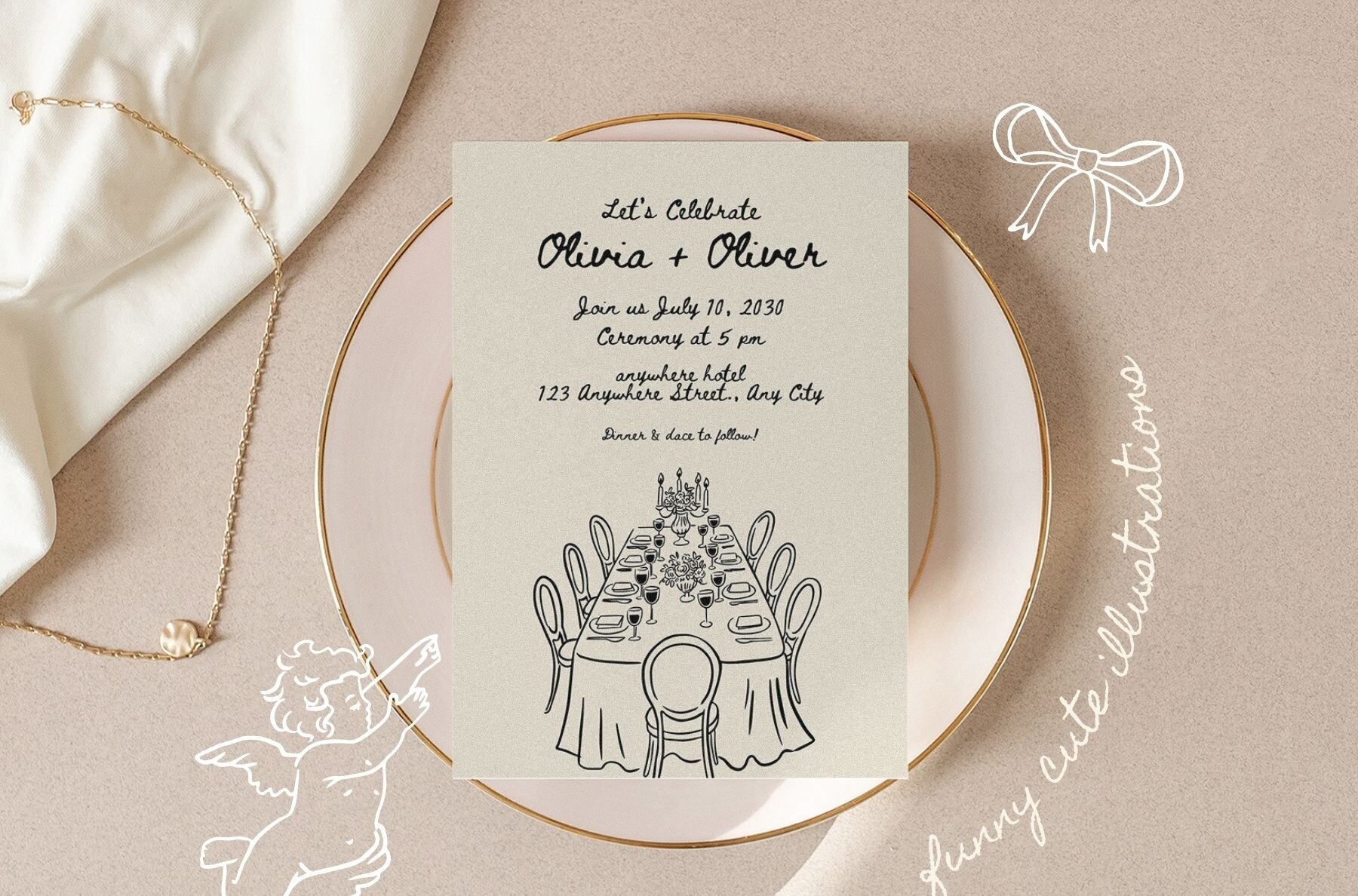 206 Whimsical Wedding Summer Clipart Bundle 2