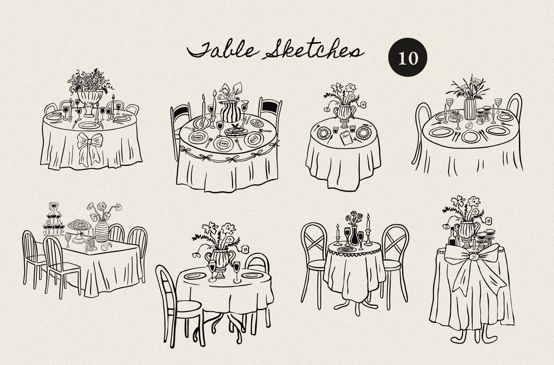 206 Whimsical Wedding Summer Clipart Bundle 3