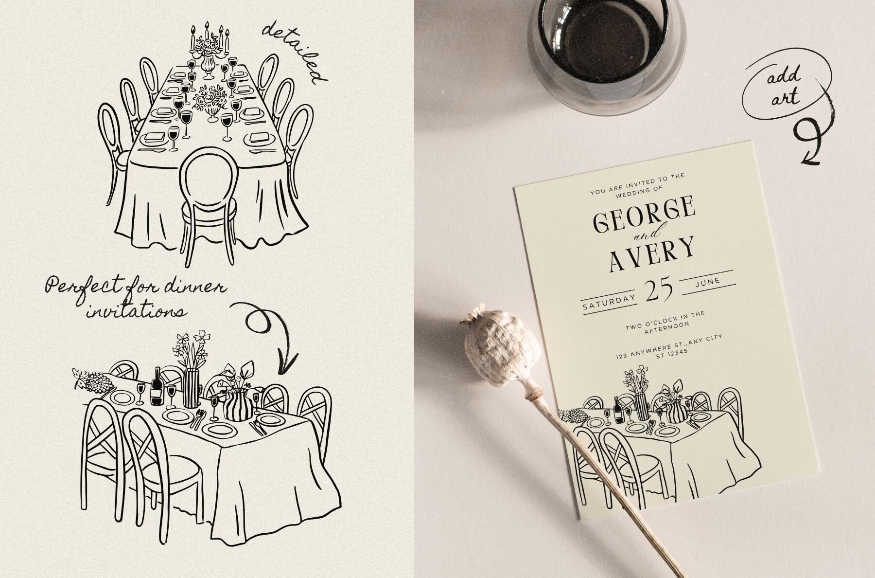 206 Whimsical Wedding Summer Clipart Bundle 4