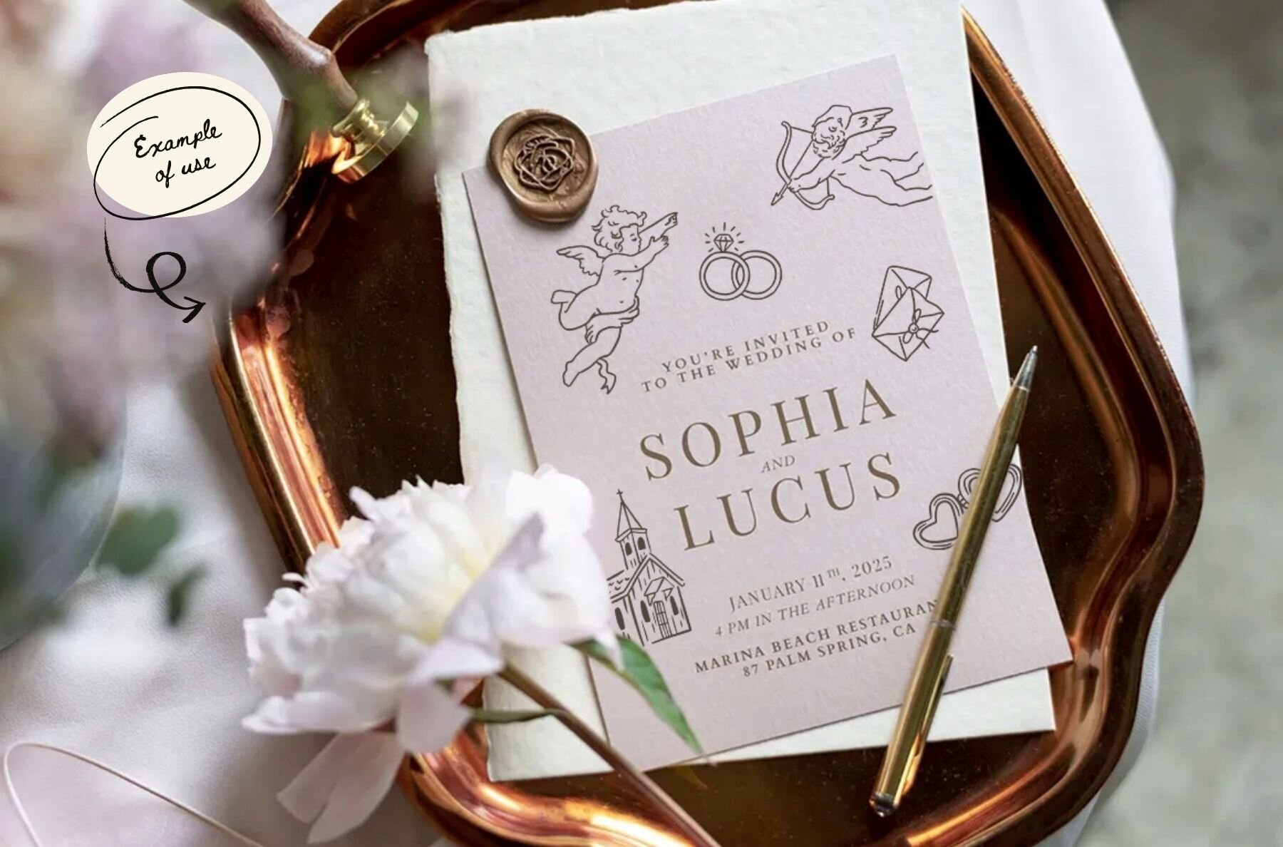 206 Whimsical Wedding Summer Clipart Bundle 6