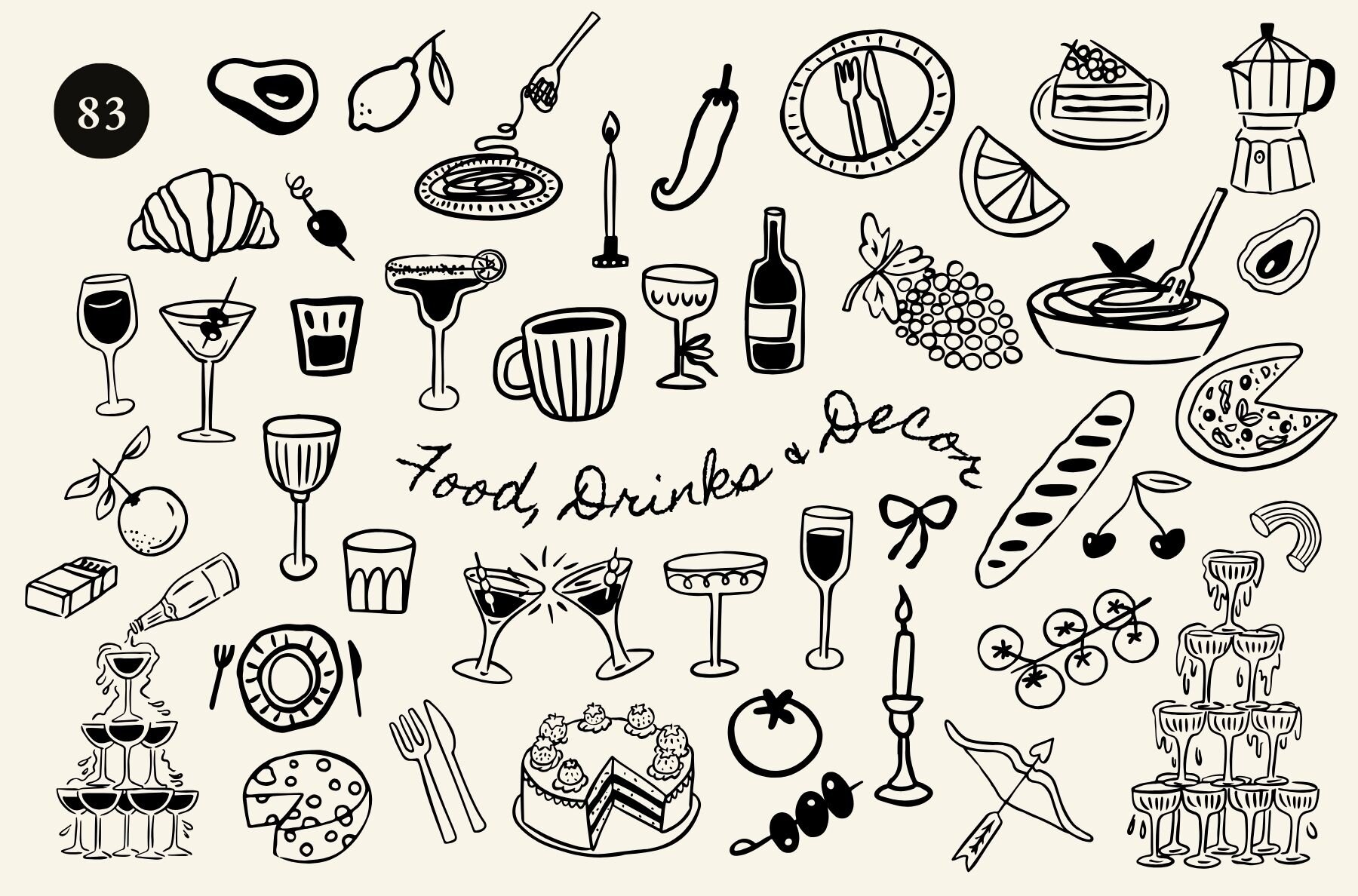 206 Whimsical Wedding Summer Clipart Bundle 17