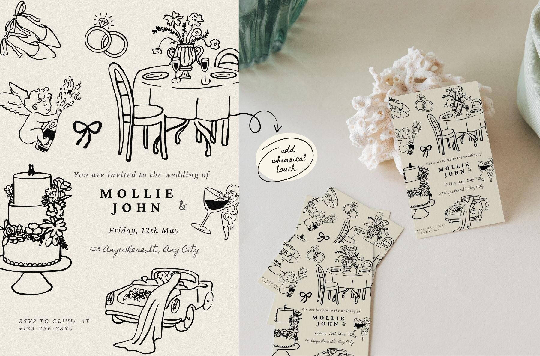 206 Whimsical Wedding Summer Clipart Bundle 20