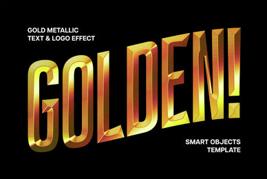 Gold Metallic Text and Logo Effect