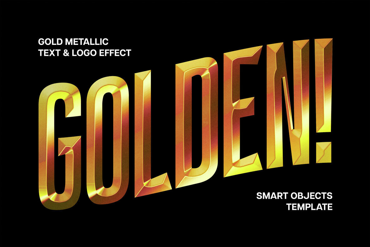 Gold Metallic Text and Logo Effect 1