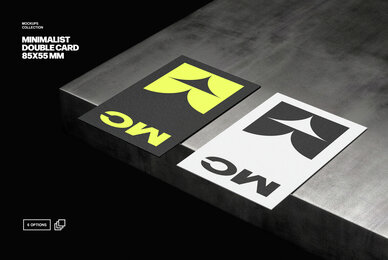 Minimalist 85x55 Double Card Mockup