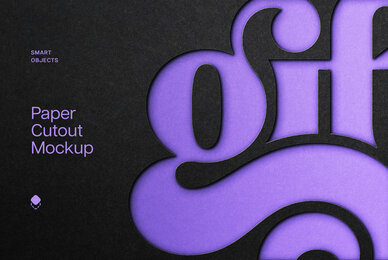 Black Paper Cutout Mockup