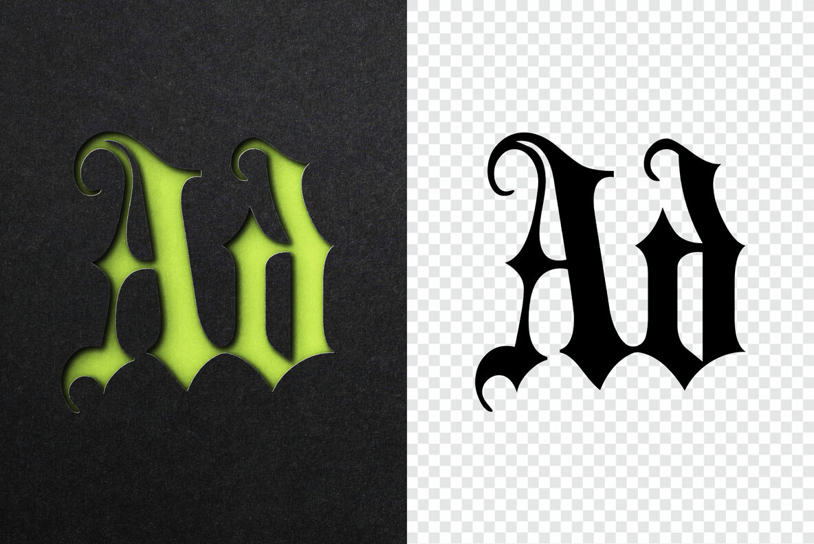 Black Paper Cutout Mockup 4