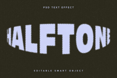 Warped Halftone Text Effect Mockup
