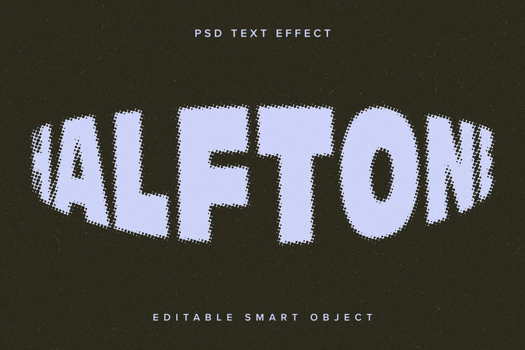 Warped Halftone Text Effect Mockup 1