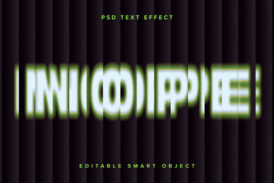 Reeded Glass Text Effect Mockup