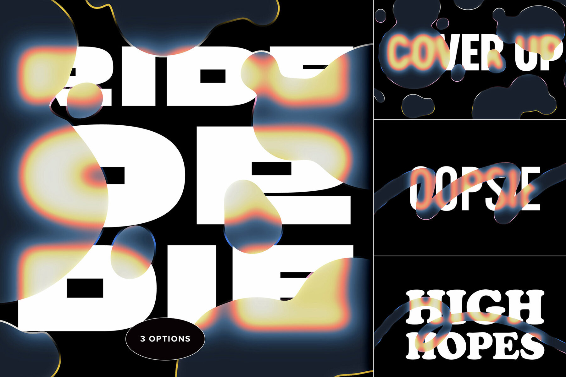 Distorted Shapes Text Effect Mockup 1