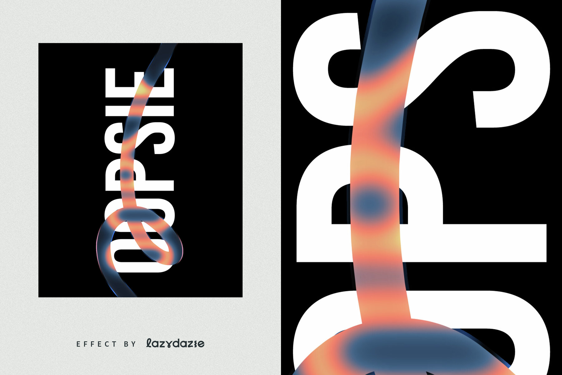 Distorted Shapes Text Effect Mockup 6