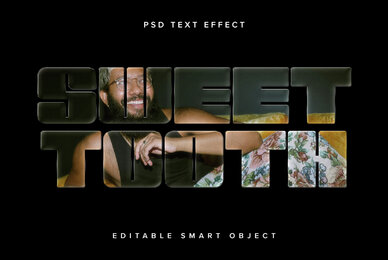 Image Cut Out Text Effect Mockup