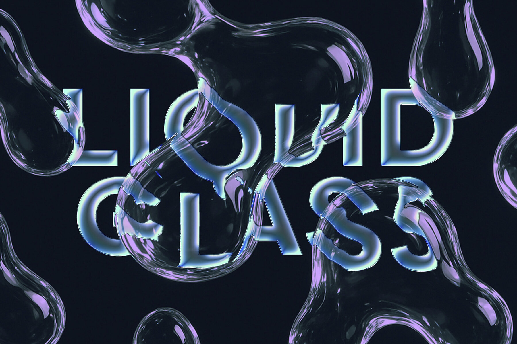 Distorted Liquid Glass Text Effect Mockup 1