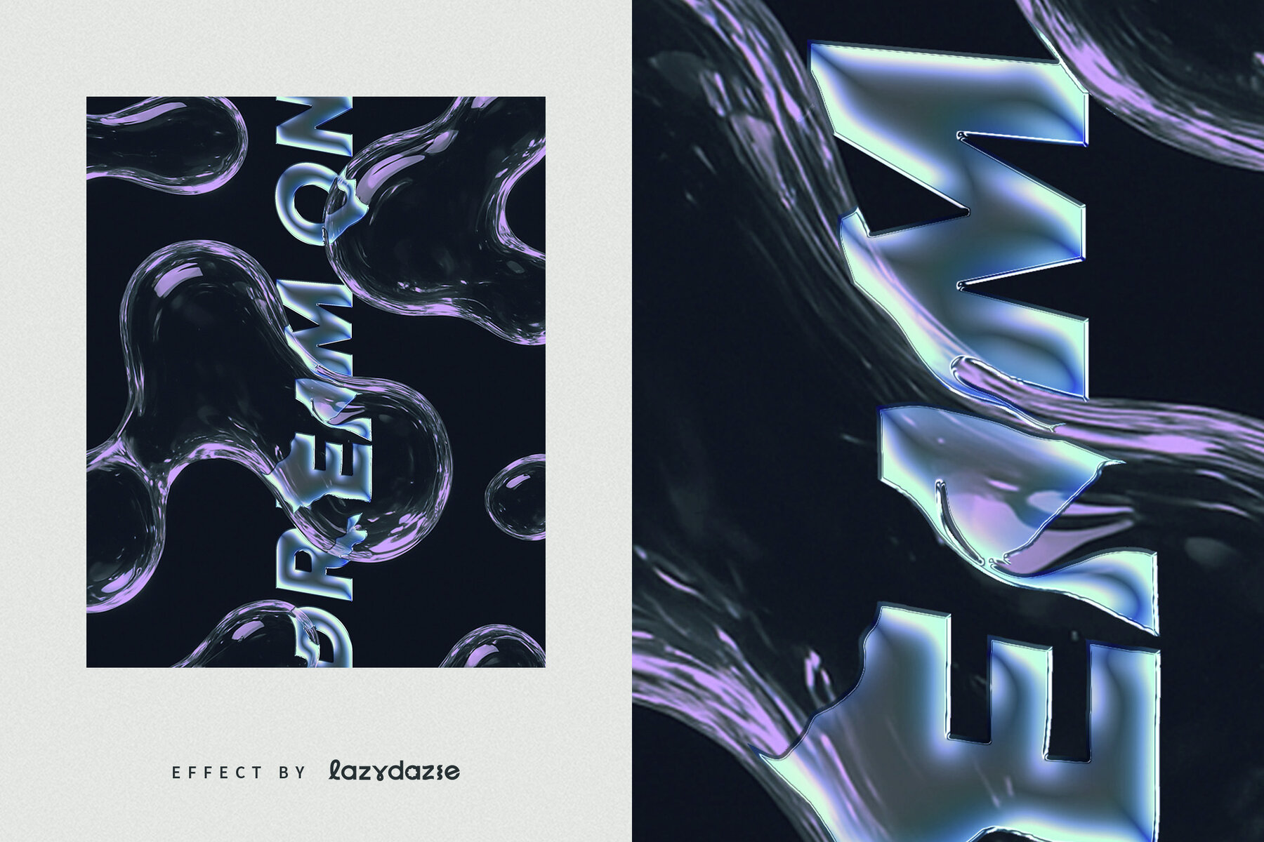 Distorted Liquid Glass Text Effect Mockup 6