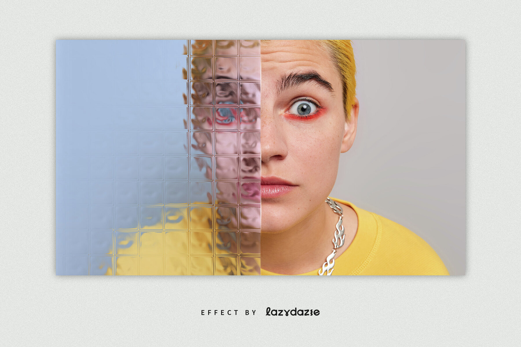 Glass Blocks Texture Image Effect Mockup 3