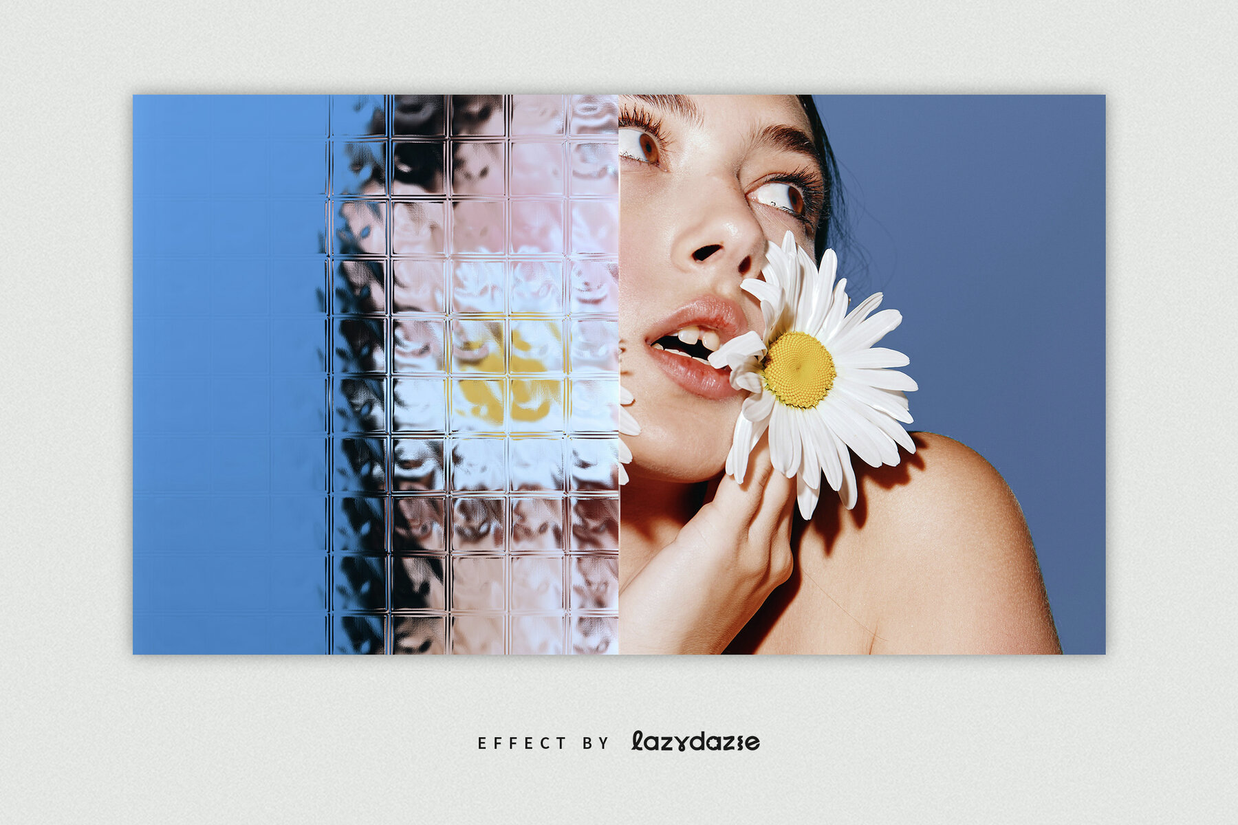 Glass Blocks Texture Image Effect Mockup 5