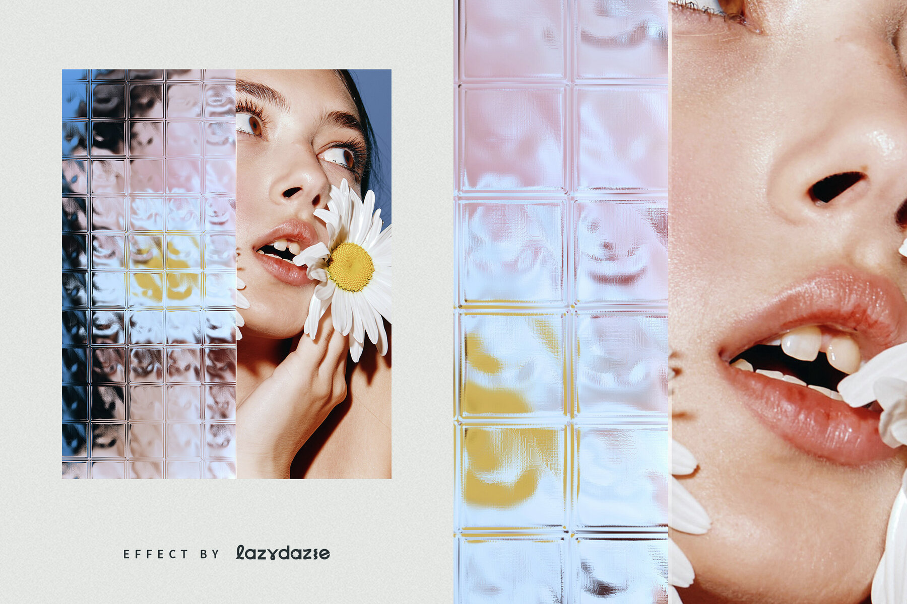 Glass Blocks Texture Image Effect Mockup 6