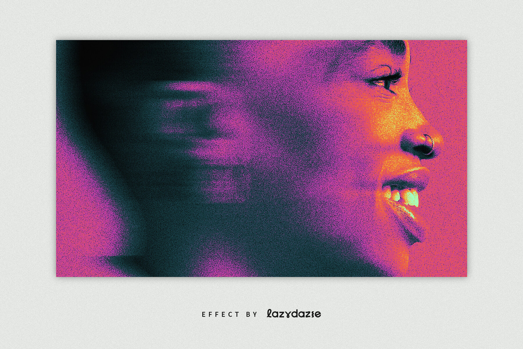 Colourful Acid Smudge Image Effect Mockup 3