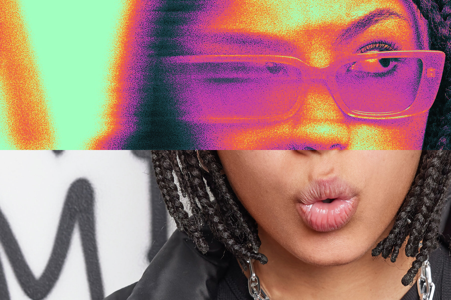 Colourful Acid Smudge Image Effect Mockup 7